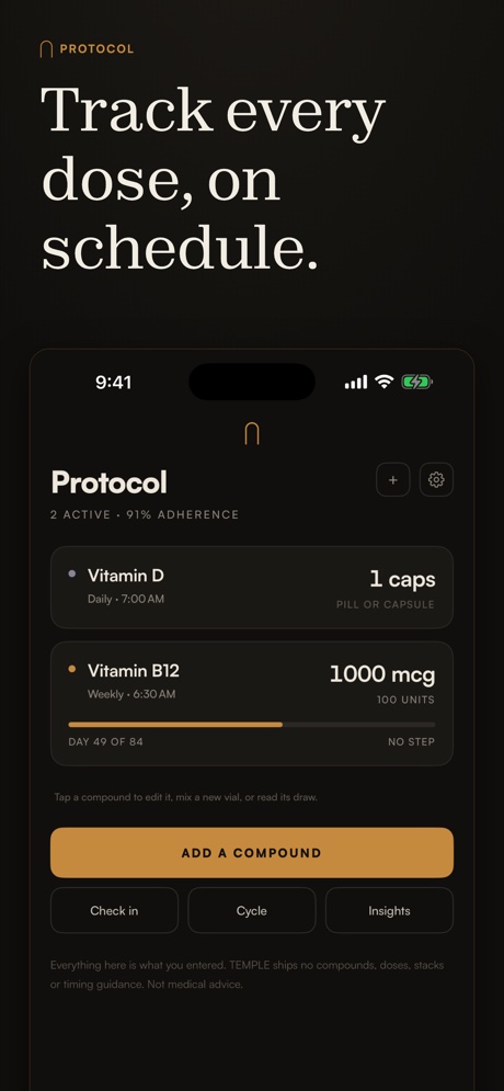 Track every dose, on schedule.